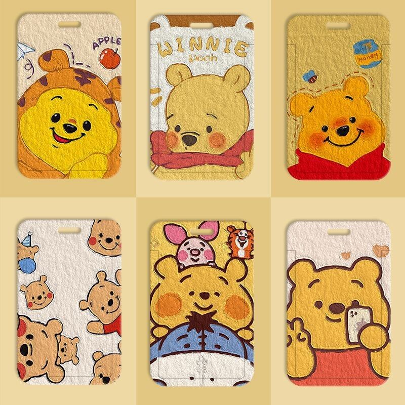 Painting Supplies - Porte-cartes mignon Winnie l'ourson, style peinture