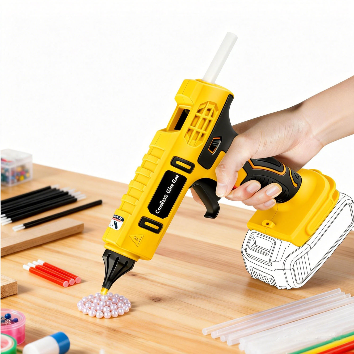 Hot Melt Glue Gun Cordless - Pistolet à colle chaude sans fil