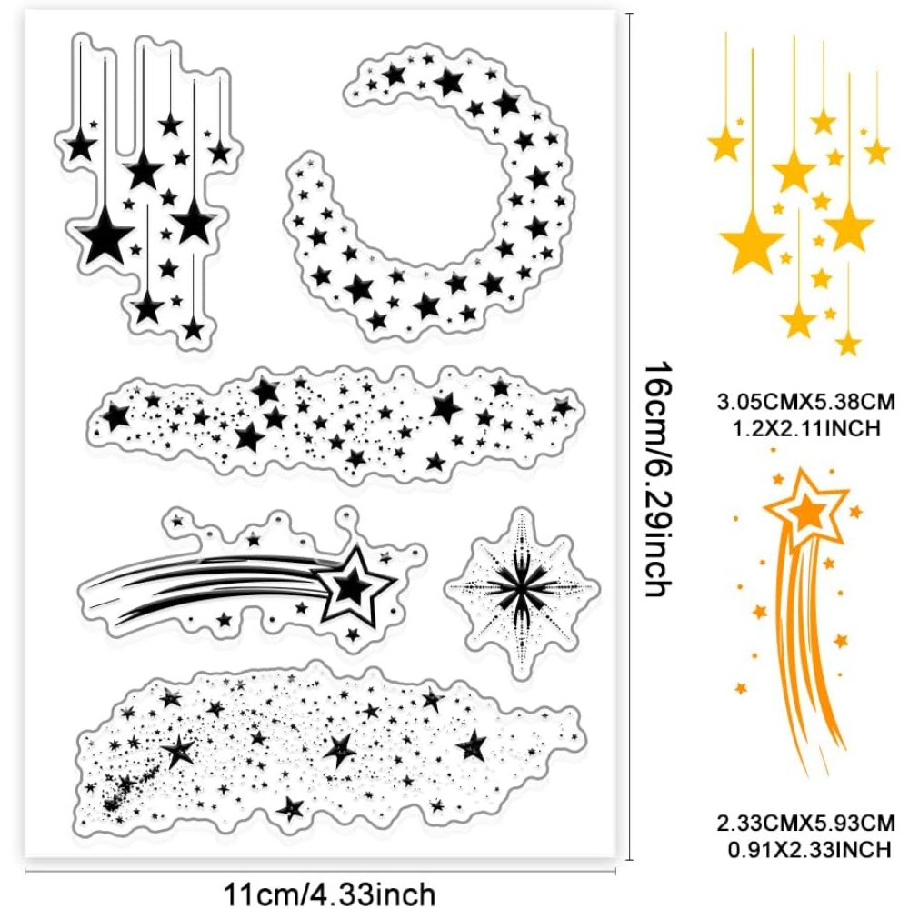 Timbres transparents étoiles n - Clear Silicone Stamps For Card Making avis et prix