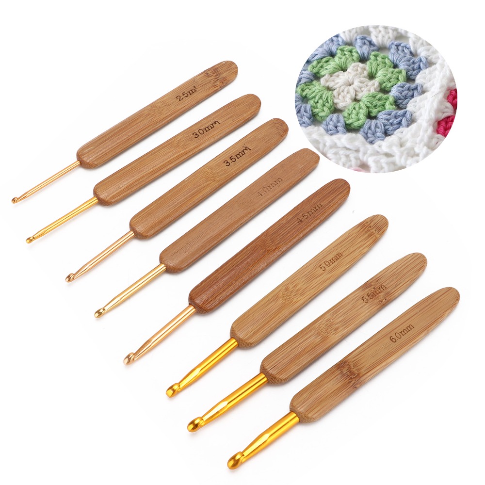 Ensemble de 8 crochets à trico - Wooden Crochet Hooks Ergonomic Handle avis et prix