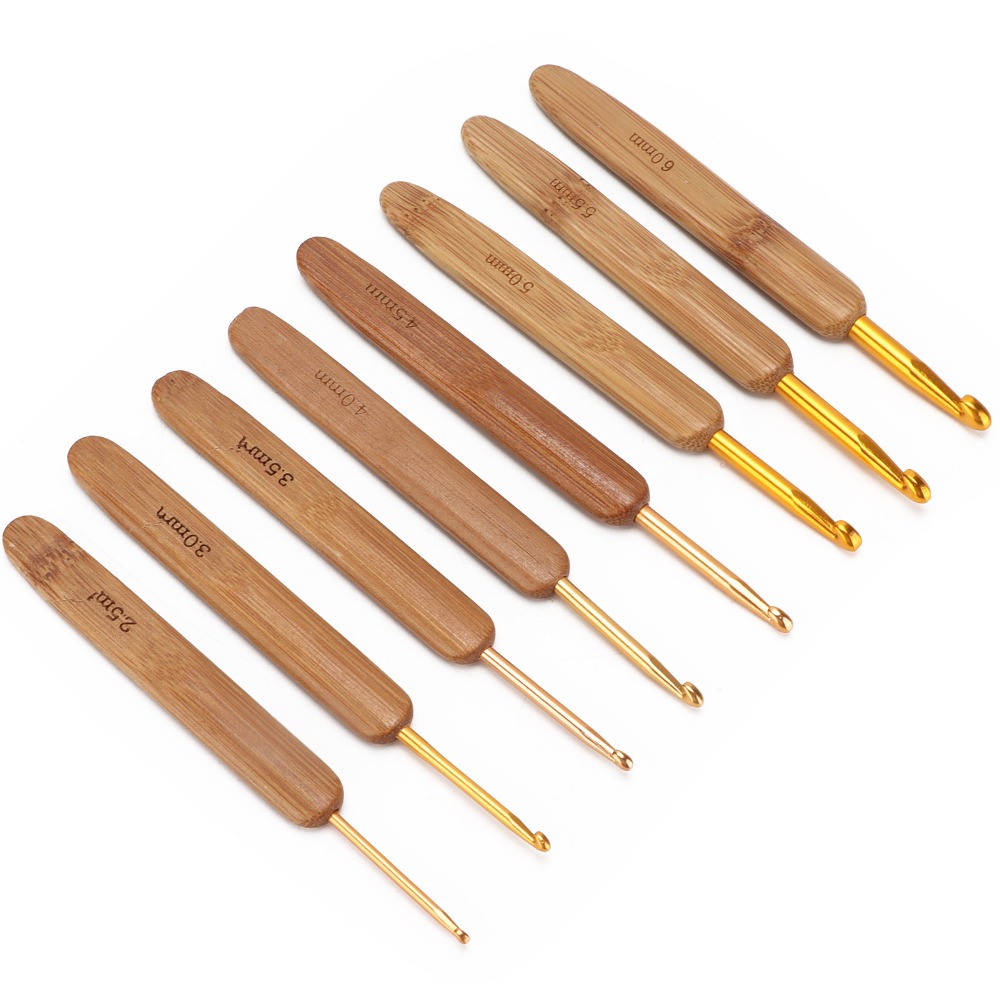 Ensemble de 8 crochets de tail - Wooden Crochet Hooks Ergonomic Handle avis et prix